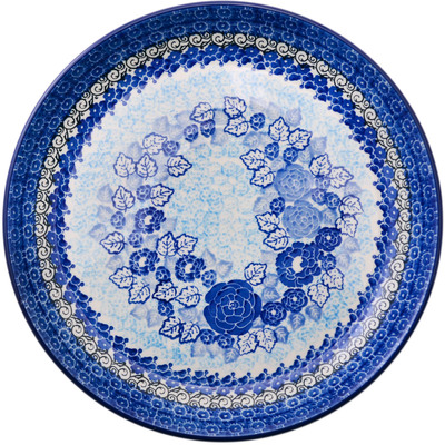 Polish Pottery Plate 9&quot; Shades Of Blue UNIKAT