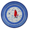 Polish Pottery Plate 9&quot; Windsurfing UNIKAT