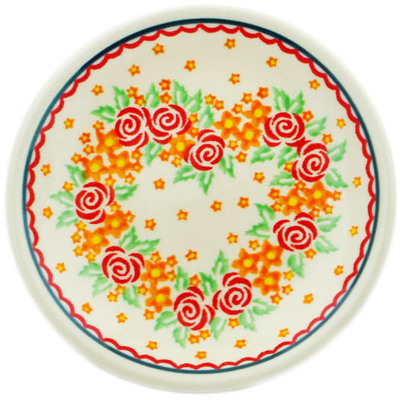 Polish Pottery Plate Small Rose Lace