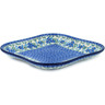 Polish Pottery Platter 10&quot; Blue Blossom