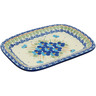 Polish Pottery Platter 10&quot; Blue Pansy