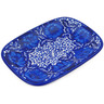 Polish Pottery Platter 10&quot; Cobalt Fantasy