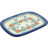 Polish Pottery Platter 10&quot; Ring Of Flowers UNIKAT