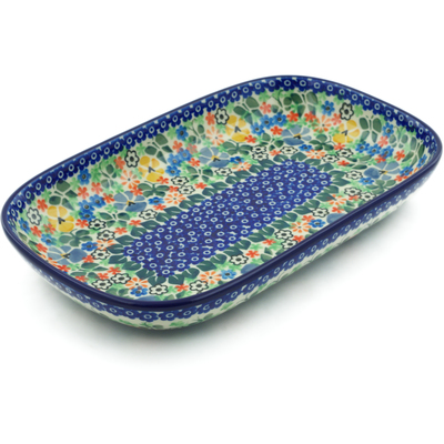 Polish Pottery Platter 10&quot; Spring Garden UNIKAT