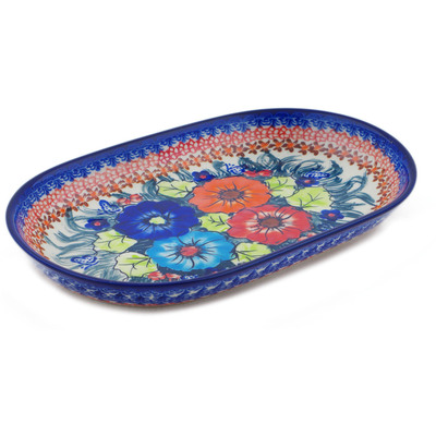 Polish Pottery Platter 11&quot; Butterfly Splendor