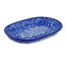 Polish Pottery Platter 11&quot; Cobalt Fantasy