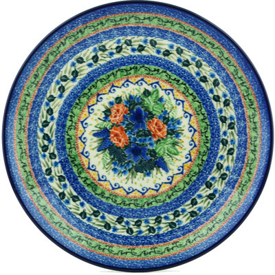 Polish Pottery Platter 12&quot; Magnificent Decoration UNIKAT