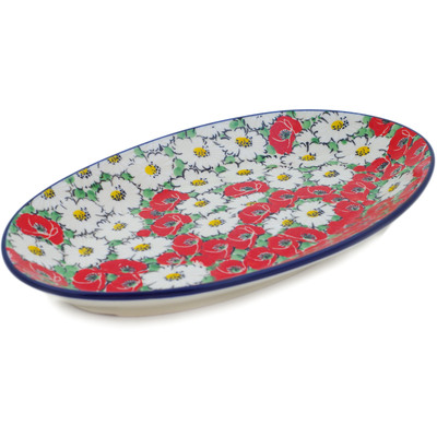 Polish Pottery Platter 12&quot; Spring Blossom Harmony UNIKAT