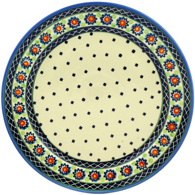 Polish Pottery Platter 12&quot; Sunburt Circle