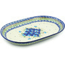 Polish Pottery Platter 13&quot; Blue Pansy