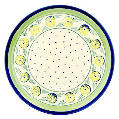 Polish Pottery Platter 13&quot; Limon Swirl