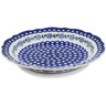 Polish Pottery Platter 13&quot; Peacock Forget-me-not