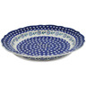 Polish Pottery Platter 13&quot; Peacock Forget-me-not