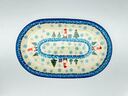 Polish Pottery Platter 13&quot; Winter Gnome