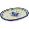 Polish Pottery Platter 14&quot; Blue Pansy