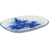 Polish Pottery Platter 14&quot; Blue Poppy Dream UNIKAT