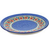 Polish Pottery Platter 14&quot; Orange Wreath UNIKAT