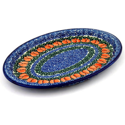 Polish Pottery Platter 15&quot; Flamenco UNIKAT