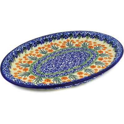 Polish Pottery Platter 15&quot; Marigold