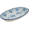 Polish Pottery Platter 18&quot; Soft Starry Flowers UNIKAT