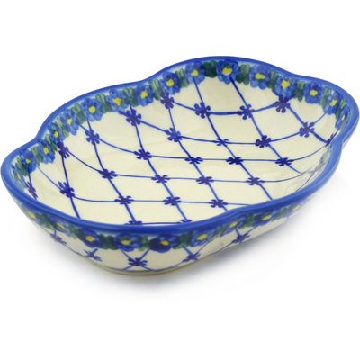 Polish Pottery Platter 7&quot; Spring Lattice