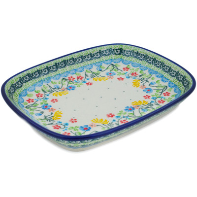 Polish Pottery Platter 7&quot; Spring Sights UNIKAT