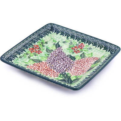 Polish Pottery Platter 8&quot; Berry Beautiful UNIKAT