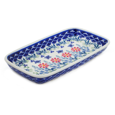 Polish Pottery Platter 8&quot; Last Summer Flowers