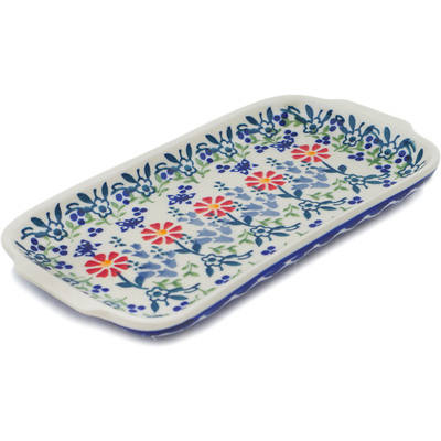 Polish Pottery Platter 8&quot; Last Summer Flowers