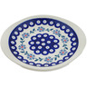 Polish Pottery Platter 8&quot; Peacock Forget-me-not