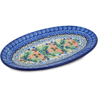 Polish Pottery Platter 8&quot; Springtime Wreath UNIKAT