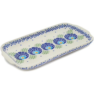 Polish Pottery Platter 8&quot; Tail Feathers