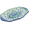 Polish Pottery Platter 9&quot; Blue April Showers