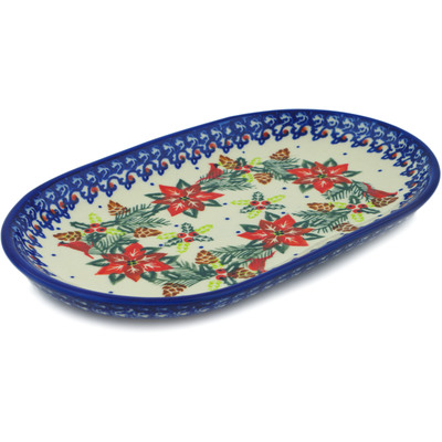 Polish Pottery Platter 9&quot; Cardinal&#039;s Home UNIKAT
