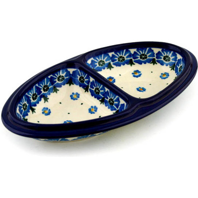 Polish Pottery Platter 9&quot; Poppy Circle