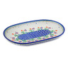 Polish Pottery Platter 9&quot; Spring Flowers