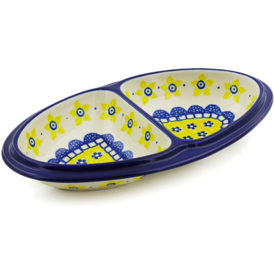 Polish Pottery Platter 9&quot; Sunshine