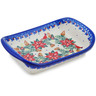 Polish Pottery Platter with Handles 7&quot; Cardinal&#039;s Home UNIKAT