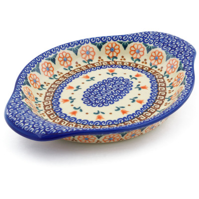 Polish Pottery Platter with Handles 9&quot; Amarillo
