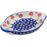 Polish Pottery Platter with Handles 9&quot; Blue Eye Spring