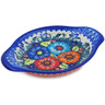 Polish Pottery Platter with Handles 9&quot; Butterfly Splendor