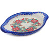 Polish Pottery Platter with Handles 9&quot; Cardinal&#039;s Home UNIKAT