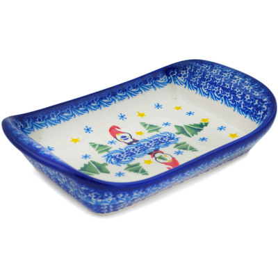 Polish Pottery Platter with Handles 9&quot; Twinkle Twinkle Little Gnome