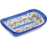 Polish Pottery Platter with Handles 9&quot; Wreath Of Bealls