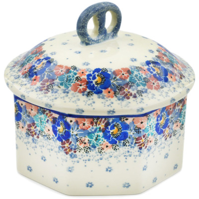 Polish Pottery Pretzel Jar 6&quot; Autumn Bunch UNIKAT