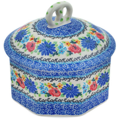 Polish Pottery Pretzel Jar 6&quot; Floweret