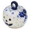 Polish Pottery Pumpkin Ornament 2&quot; December&#039;s Blooms UNIKAT