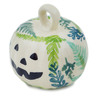 Polish Pottery Pumpkin Ornament 2&quot; Fern Frenzy UNIKAT