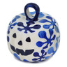 Polish Pottery Pumpkin Ornament 2&quot; Flower Clouds UNIKAT