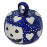 Polish Pottery Pumpkin Ornament 2&quot; Heart&#039;s Full Of Love